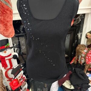 Alfani Black Sequin Tank Top